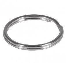 Anneau double porte clé, métal, diam 20mm