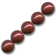 Perle imitation nacre ronde et nacrée, 10mm, couleur bordeaux