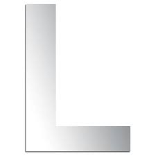 Lettre L majuscule, miroir, 32x31mm