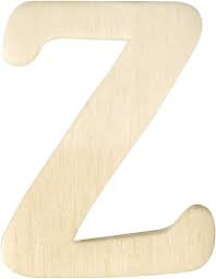 Lettre Z en bois, majuscule, plate, 4x3cm