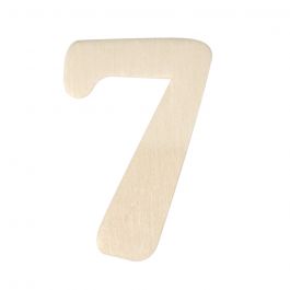 Chiffre 7 en bois, plat, 4x3cm