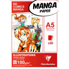 Bloc Manga papier illustration, A5 x 50, 100/g/m2