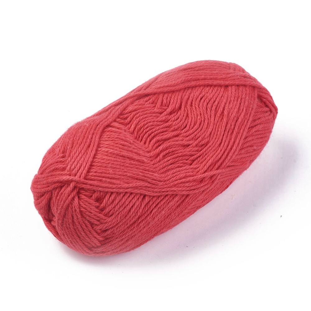 Pelote de coton doux, rouge, 145m x 1,5mm