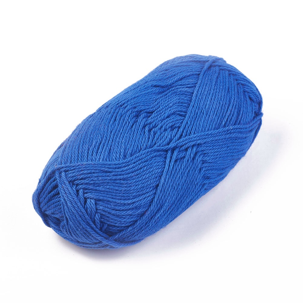 Pelote de coton doux, bleu, 145m x 1,5mm