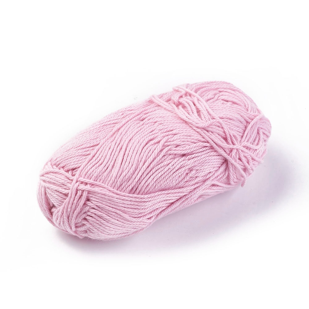 Pelote de coton doux, rose poudrée 145m x 1,5mm