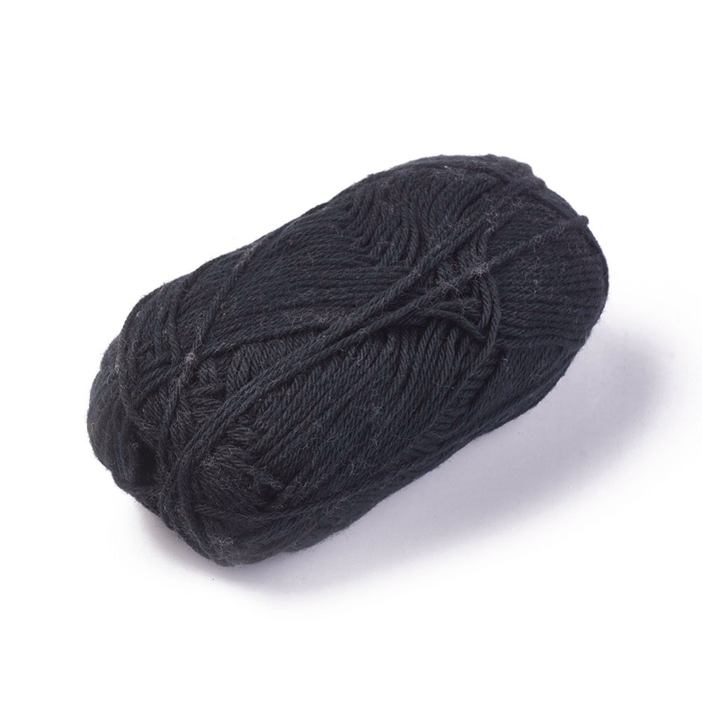 Pelote de coton doux, noir 145m x 1,5mm