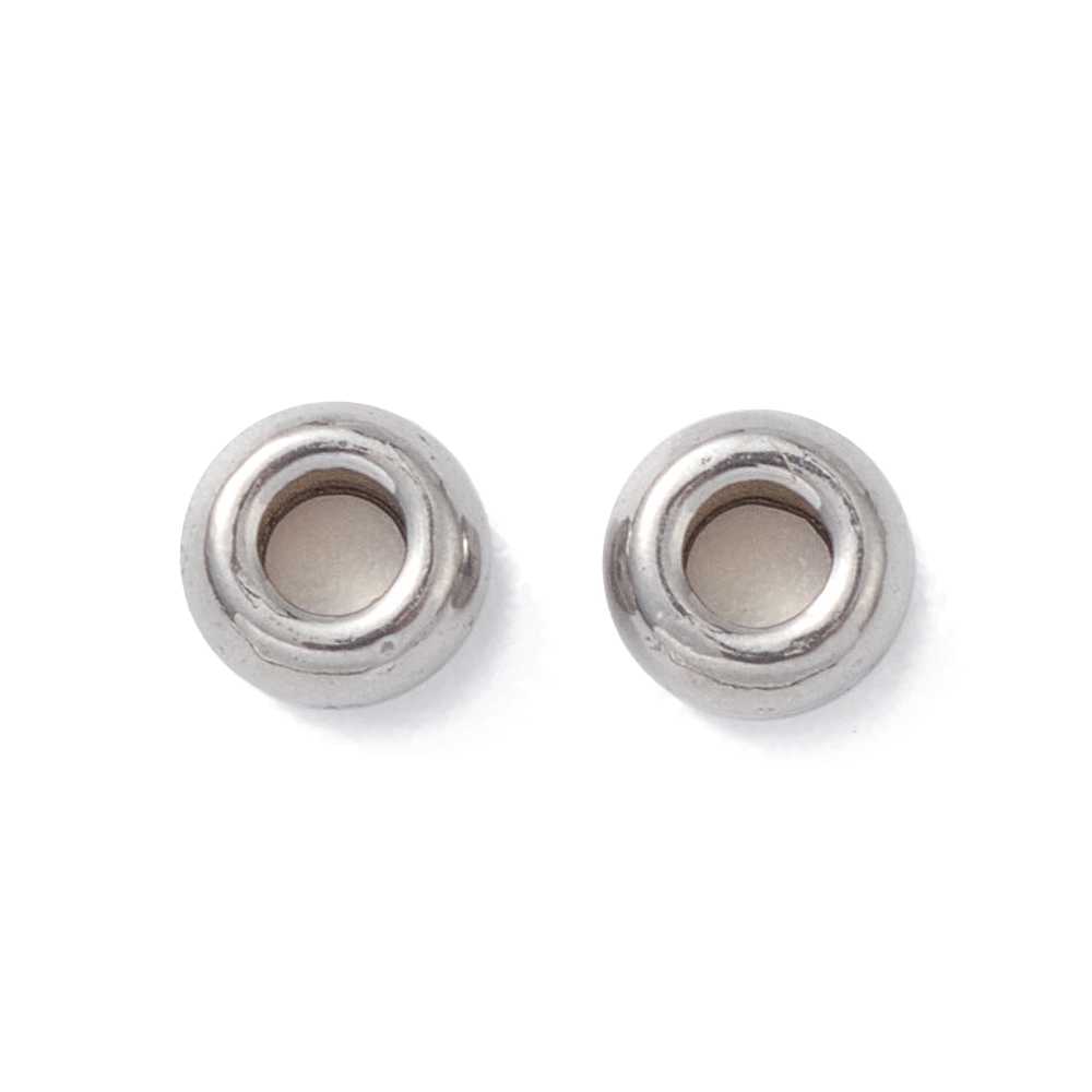 [A-STAS-N090-JA721-4] Séparateur INOX, argent, plat, rond, 4x2mm, trou 1,5mm