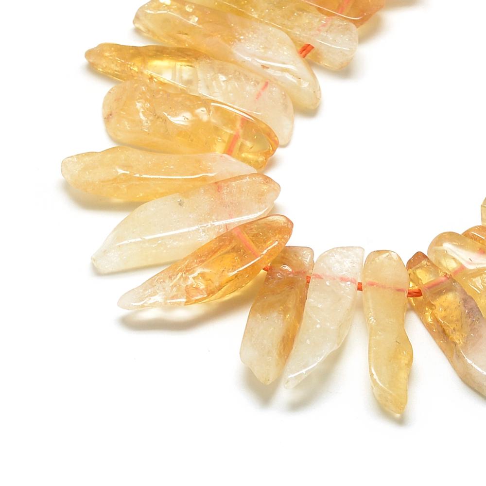[1816  G-R419-23] Pierre Citrine naturelle, clair orangé, rectangle, 20/65x7/15x6/10mm, trou 2mm, l'unité