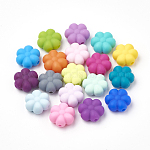 Perle en silicone, multicolor, fleur, 14x13x6mm, trou 2mm