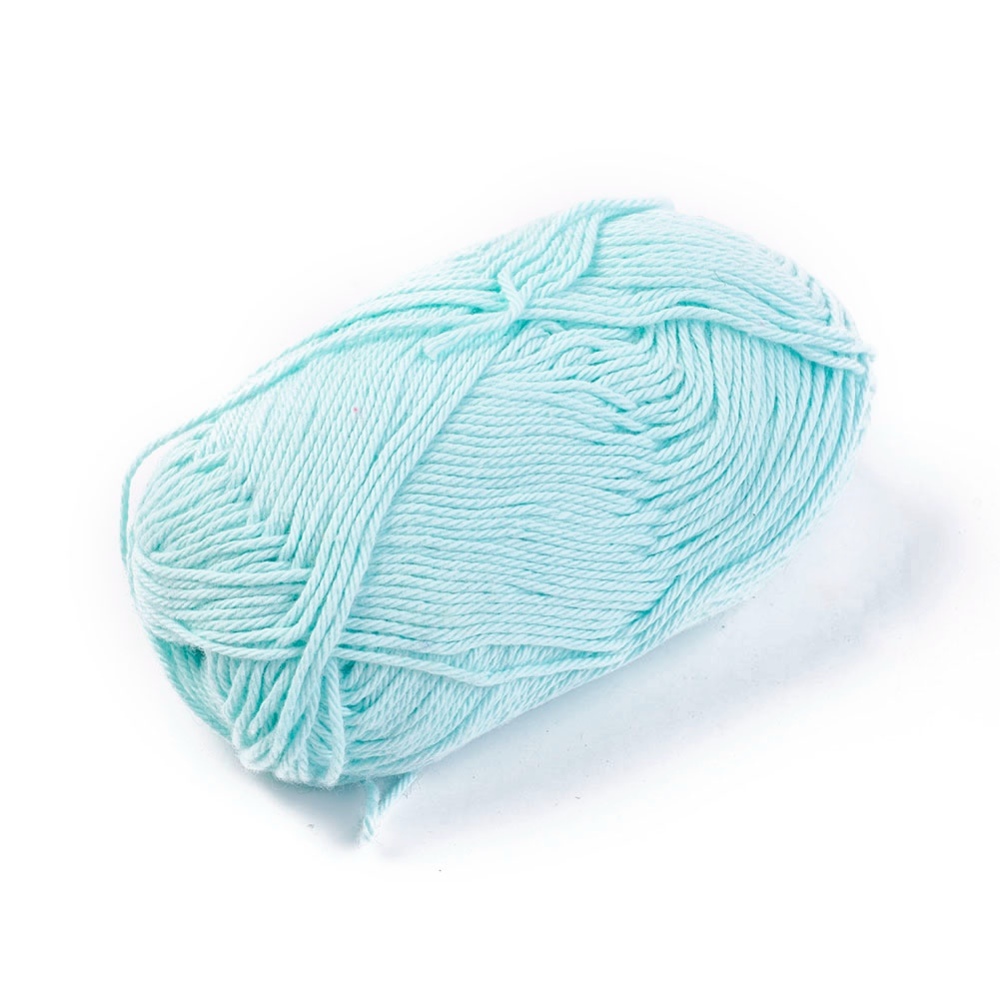 Pelote de coton doux, aigue marine, 145m x 1,5mm