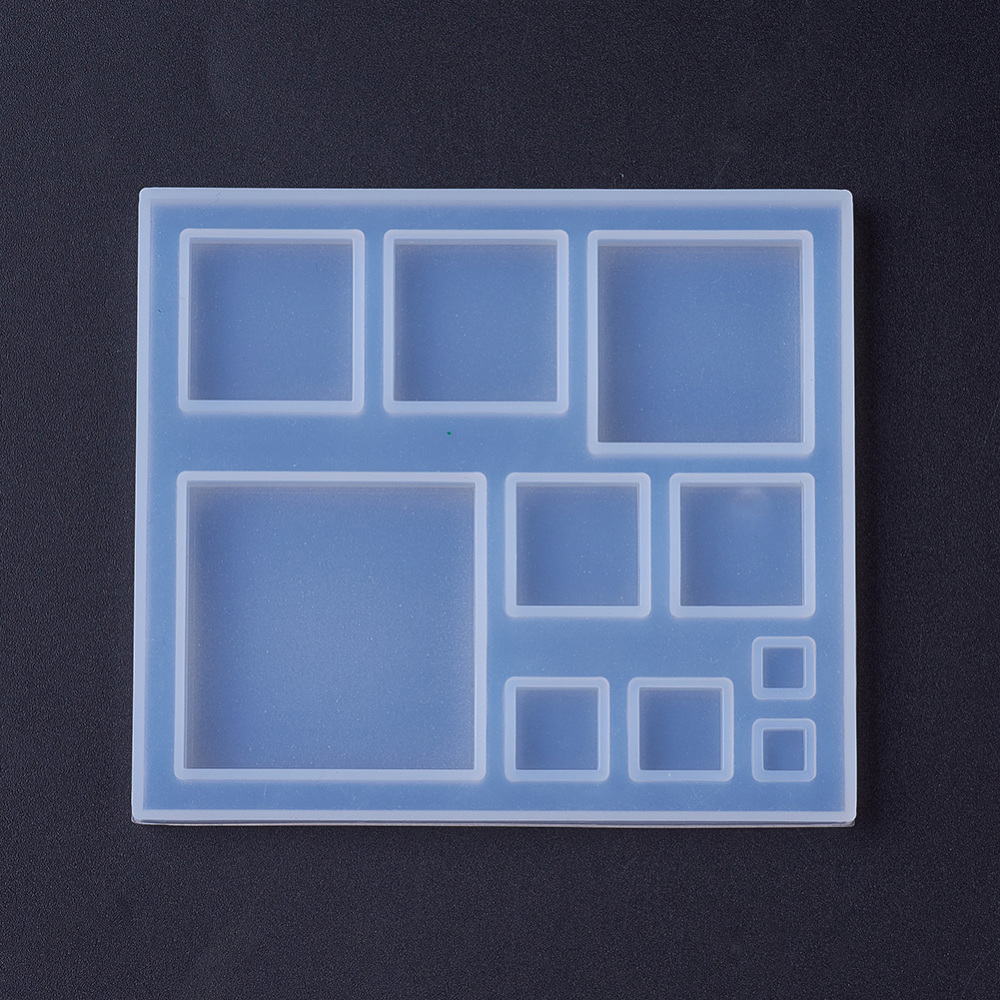 Moule en silicone, plaque pour bijoux, carré, 87x77x6.5mm