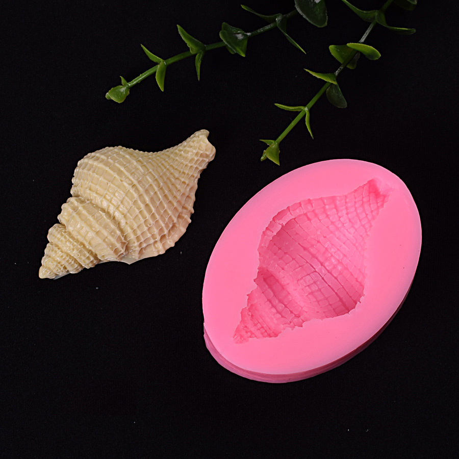 Moule en silicone, rose, coquillage, 71x52x20mm