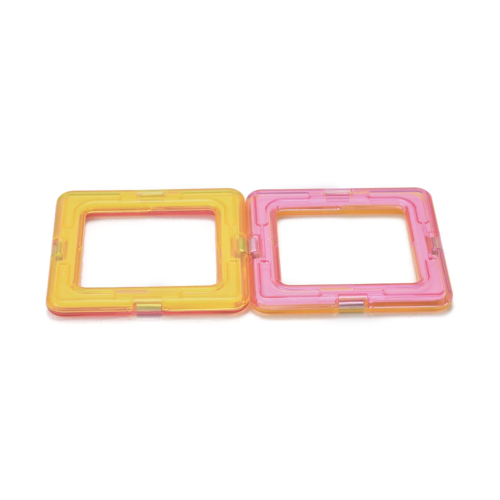 Blocs de construction magnétiques Montessori, coloris assortis, carrés 65x65mm