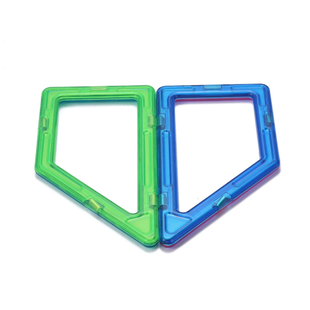 Blocs de construction magnétiques Montessori, coloris assortis, trapèzes droits 63x125mm