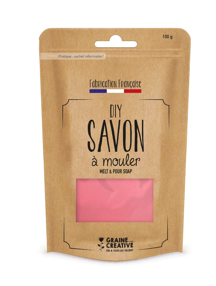 ZD Pain de savon à mouler, rose, 100g,