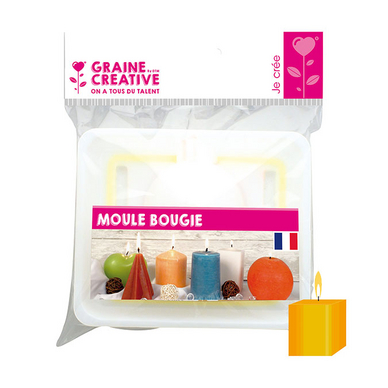[140710] Moule à bougie, forme cube, haut 8cm, 5x5cm