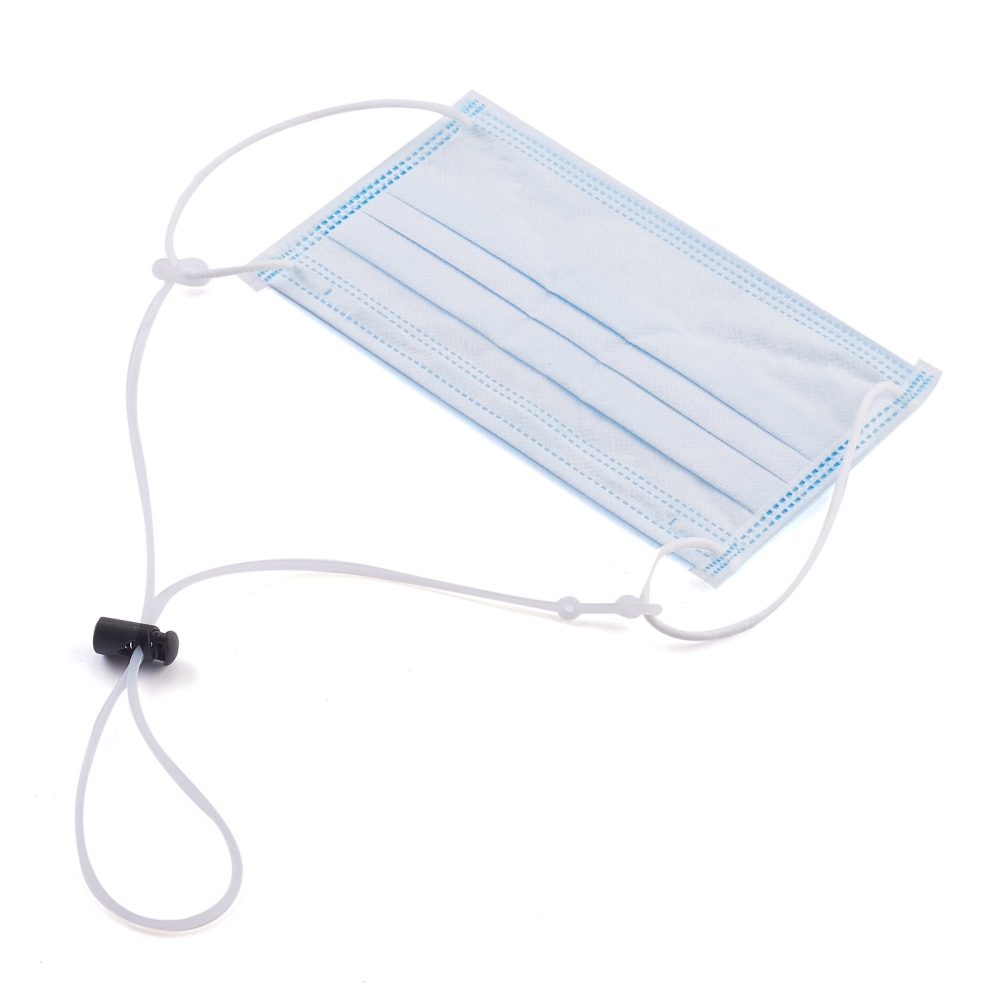 [z002] Rallonge sangle pour masque, en silicone blanc, cordon de verrouillage, 550x2.5x2.5mm