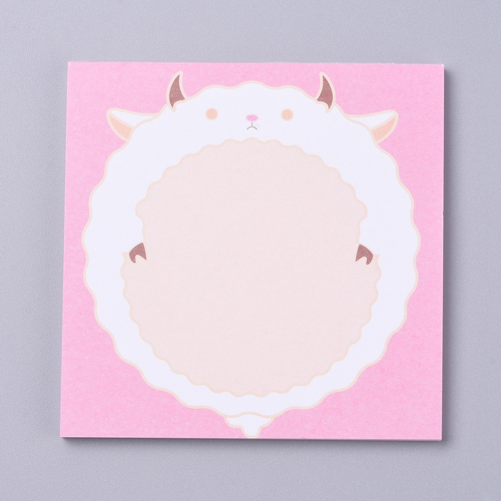 [d035a09] Bloc-notes, carré rose, mouton, 9x9cm, 50 feuilles.