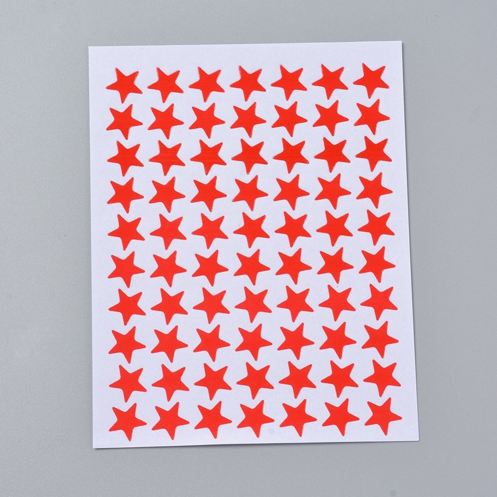 Stickers autocollant, étoile rouge, 10x10mm, x 70 pièces