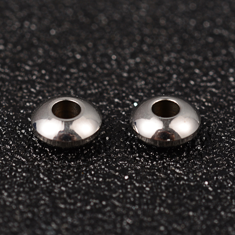 Séparateur INOX argenté, boule, 6x3mm, trou 2mm, l'unité