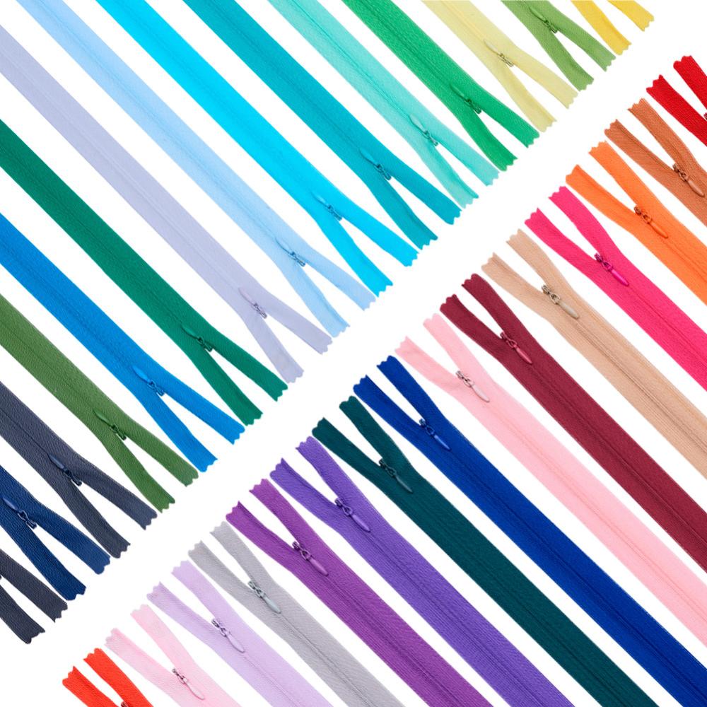 Fermeture éclair, nylon, multicolore, ~60x2.5cm