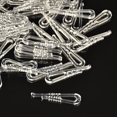 Clips en plastique, transparent, 38x8x2.5mm