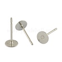 Puces d'oreilles en INOX argenté, plateau 10 mm, tige 12mm, l'unité