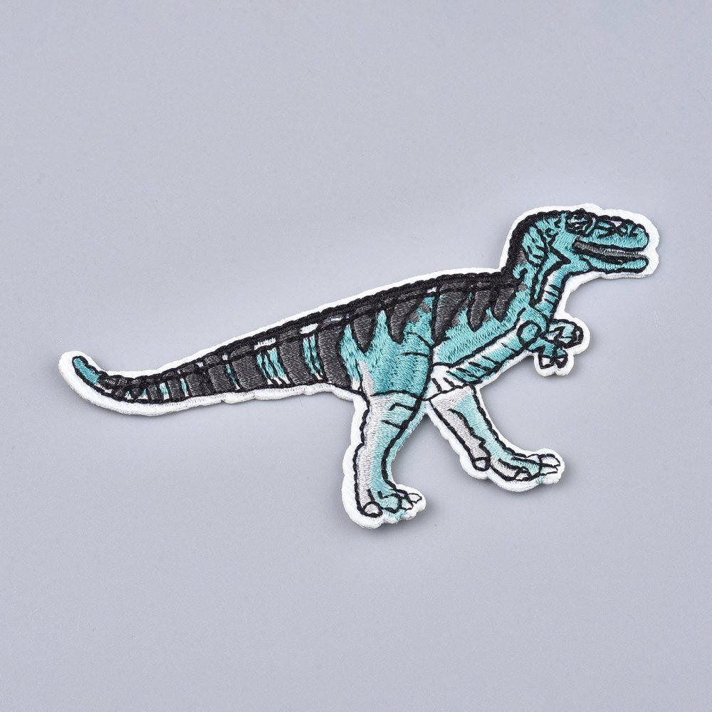 Patch thermocollant, dinosaure, bleu turquoise, 55x104x2mm