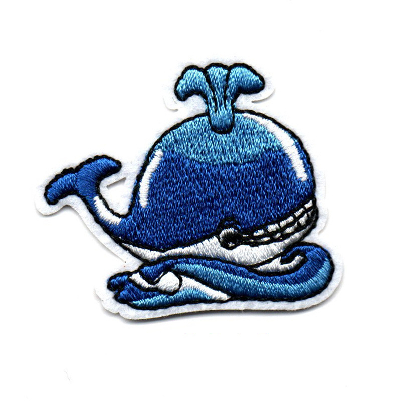 Patch thermocollant, baleine bleue marine, 55x45x1.5mm