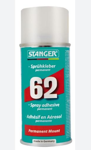 Spray adhésif Stanger 62, multi usage, tissu, papier, métal, cuir, plastique, permanent, 150ml