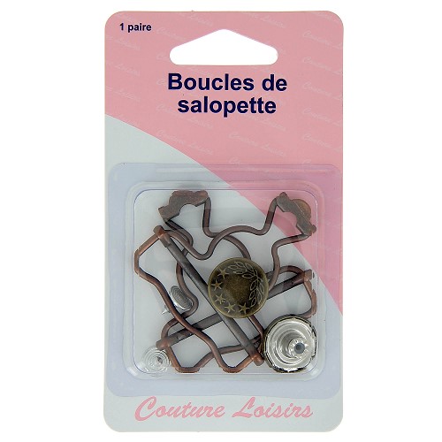 Boucles de salopettes, couleur bronze x 2