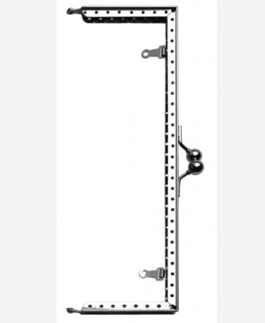 Fermoir sac à main, en métal argenté, 225x75mm