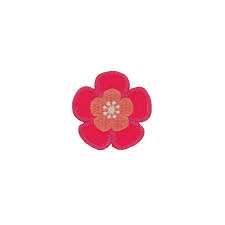 Ecusson broderie fleur rose, à repasser, diam 4cm