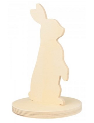 Lapin en bois sur socle, 14.5x22cm