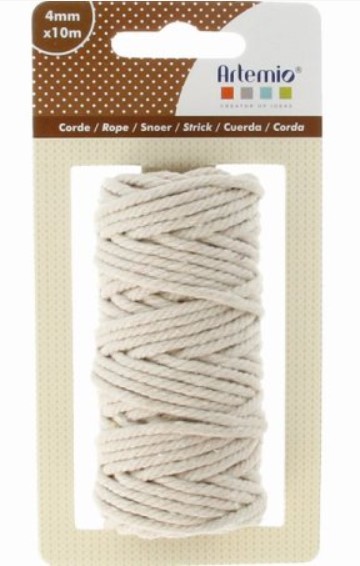 Bobine coton macramé blanc, 4mm x 10m