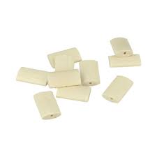 Perles plates en bois, 25x15mm, trou 2mm, x 10