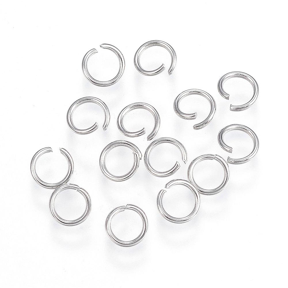 Anneau simple ouvert INOX argenté, 5x0.7mm, unité