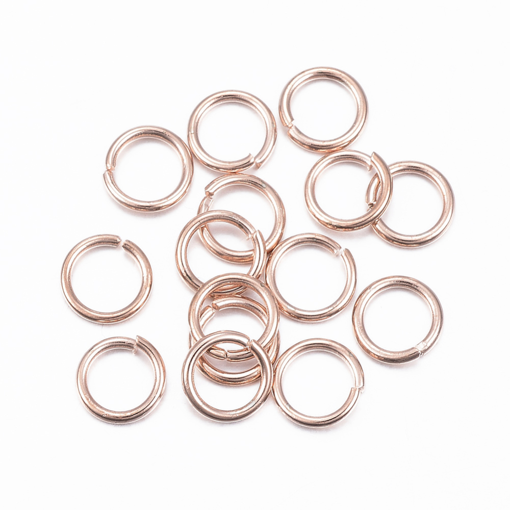 Anneau simple ouvert, acier inoxydable, 7mm, couleur rose gold, unité