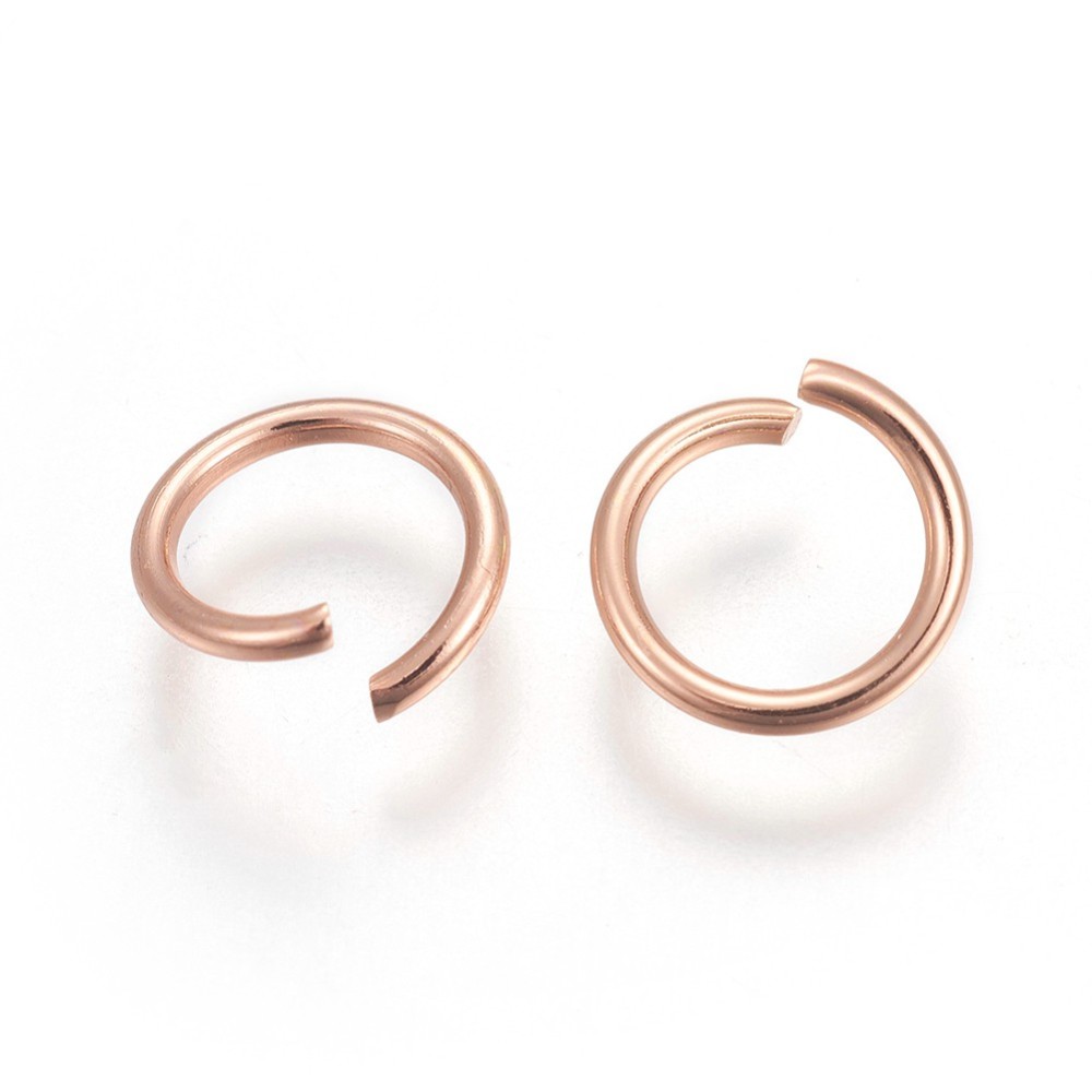 Anneau simple ouvert, acier inoxydable, 8mm, couleur rose gold, unité