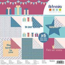 Set de 6 feuilles anniversaire, 30.5x30.5cm