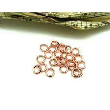 Anneau simple ouvert, laiton, couleur or rose, 4mm