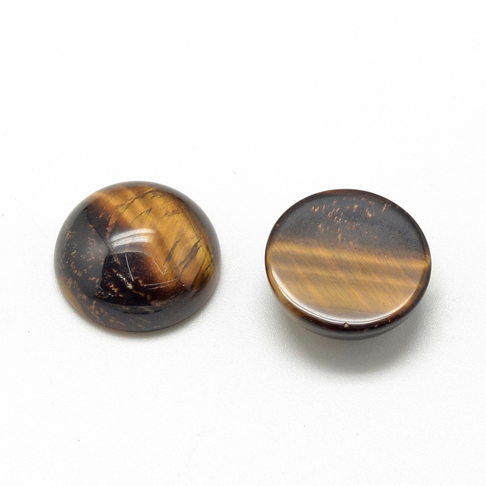 Cabochon Oeil de tigre, dôme, 12x5mm