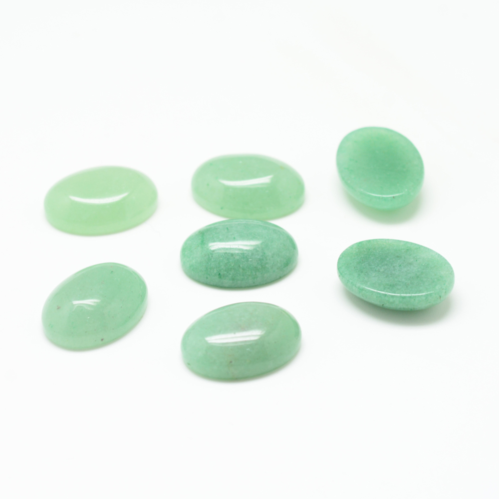 Cabochon en Aventurine verte naturelle, ovale, 10x8x4mm