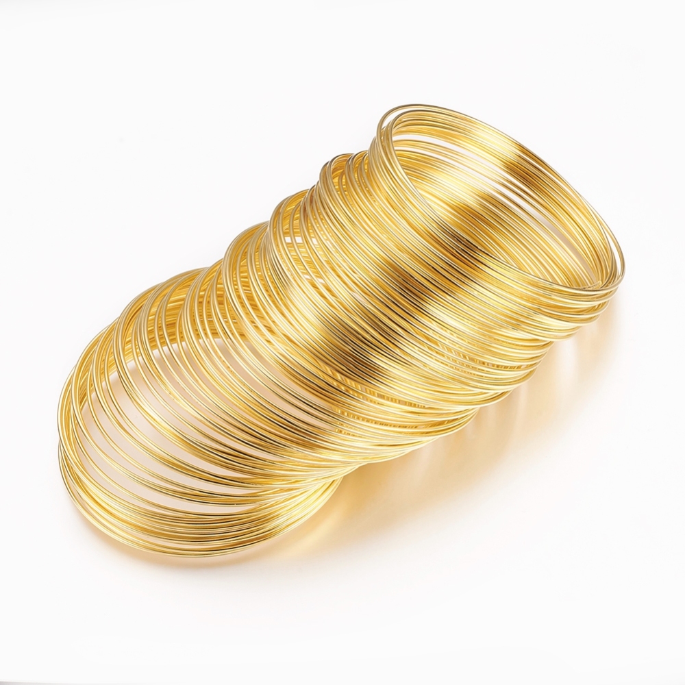 [X-MW5.5CM-1-NFG] Bracelet Tour de poignet, acier, couleur or, épaisseur 1mm, 5.5cm, sachetde 10 cercles env.