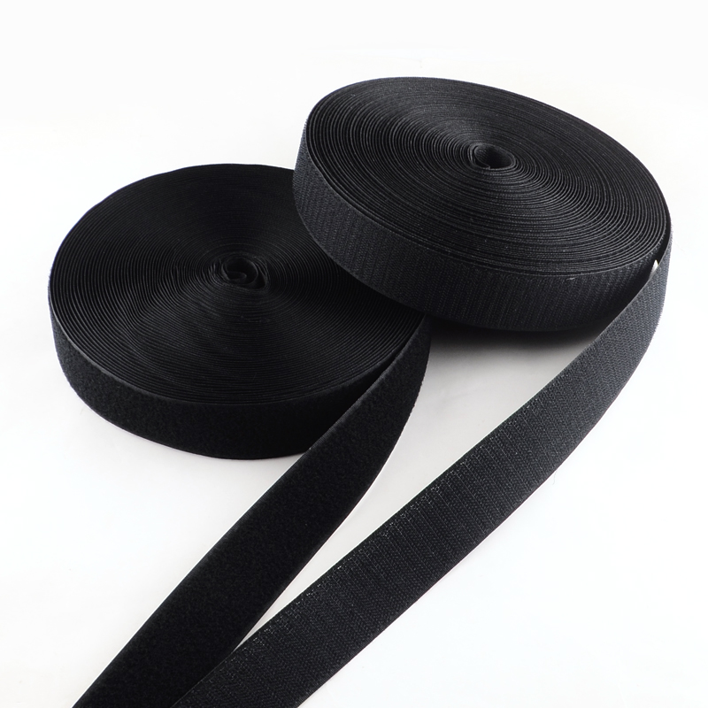 Velcro auto-agrippant noir, 20mm, partie mâle et femelle, au mètre