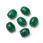 Pierre Jade birmane naturelle verte, carapace de tortue, 12.5~13x11x7mm, Trou: 1.6mm