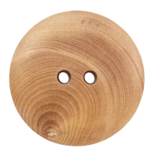 Boutons en bois x 3, diam 27mm, 2 trous