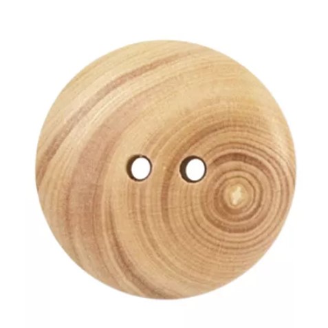 Boutons en bois x 4, diam 22mm, 2 trous