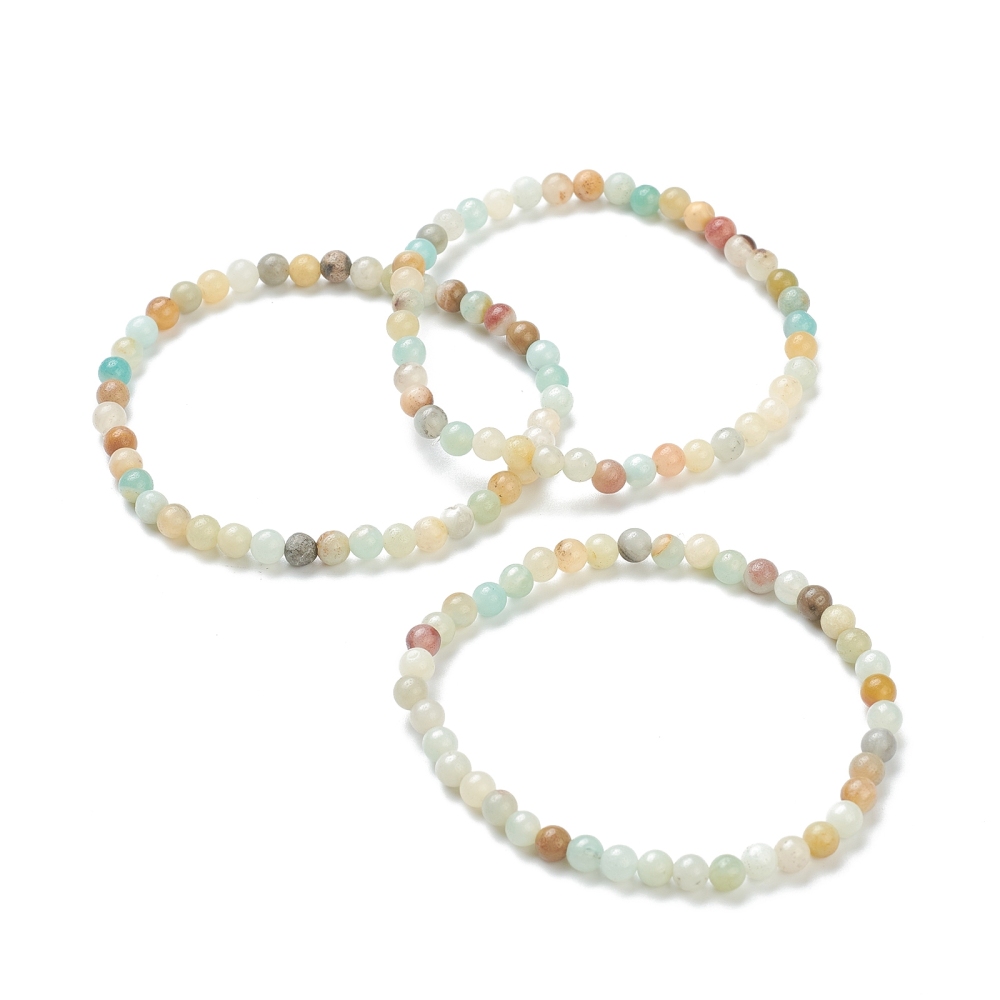 Bracelet en Amazonite, perles rondes 4mm, diam env. 6cm