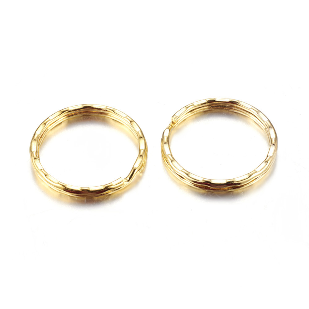 Anneau double porte clé doré, rond diam 25x1.5mm, unité